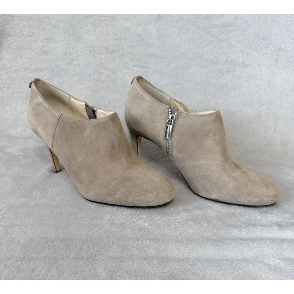 Michael Kors Gray Suede Booties Sammy SZ 9 Boots Heel Leather